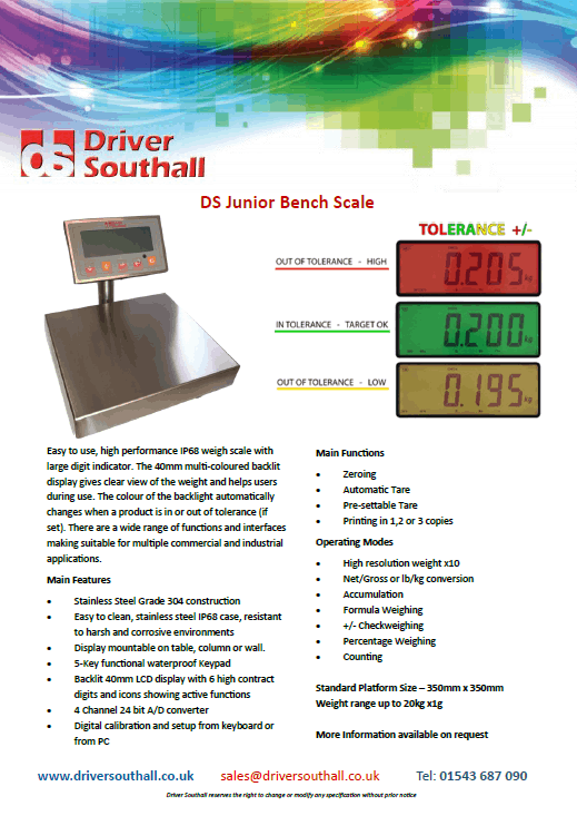 Ds Junior Bench Scale Driver Southall